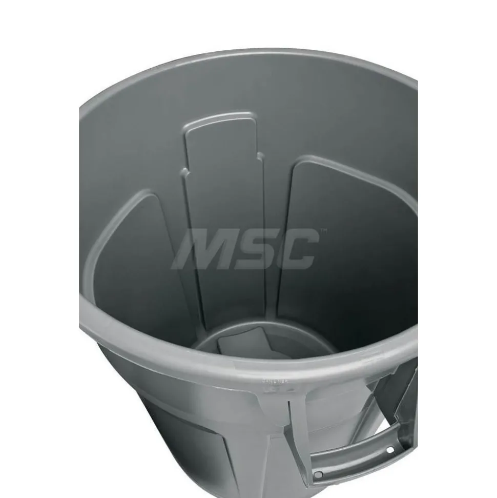 BRUTE 55 Gal Vented Trash Container, Gray