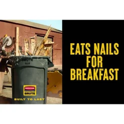 BRUTE 44G Vented Trash Container, Gray