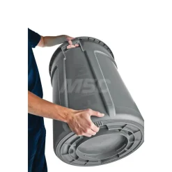 BRUTE 44G Vented Trash Container, Gray