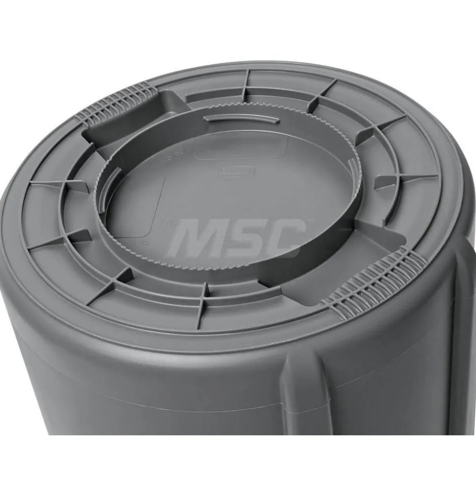 BRUTE 44G Vented Trash Container, Gray