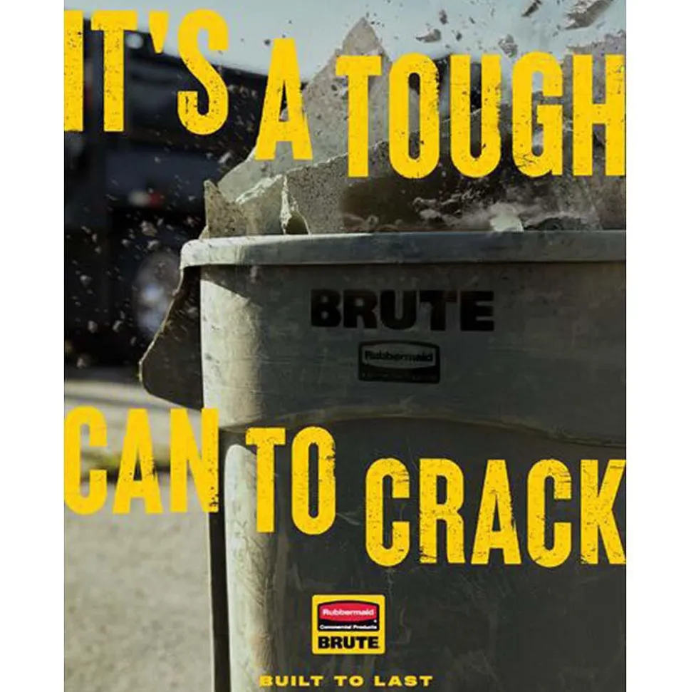 BRUTE 44G Vented Trash Container, Gray