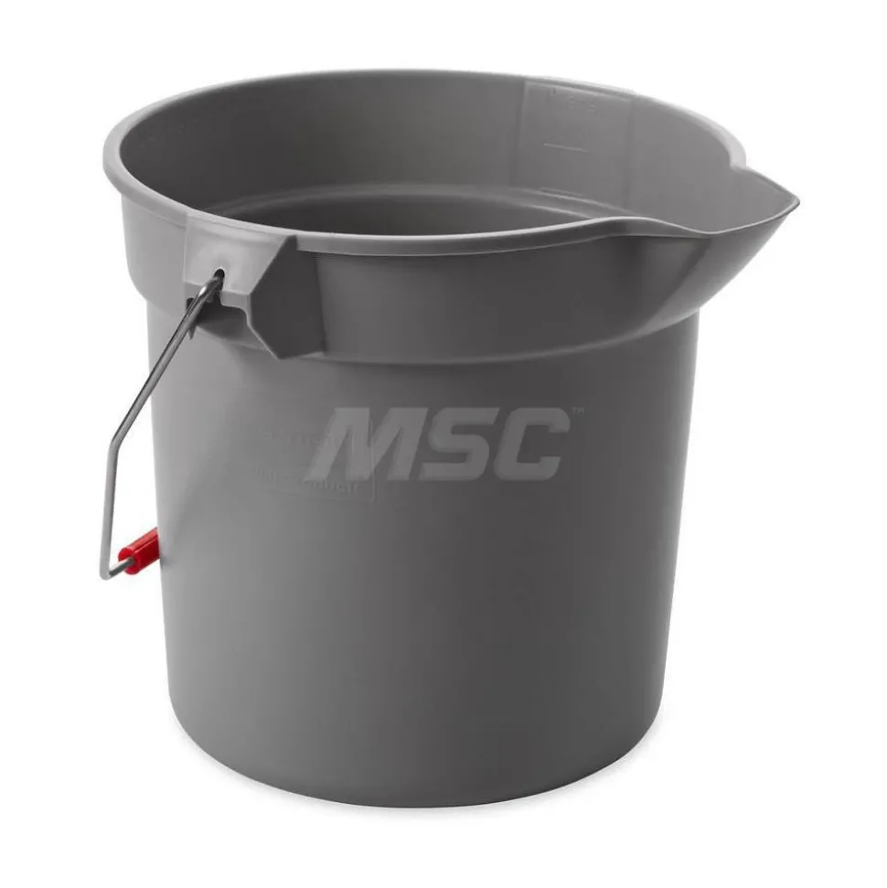BRUTE 10 Qt, Round Bucket, Heavy-Duty Construction, Gray