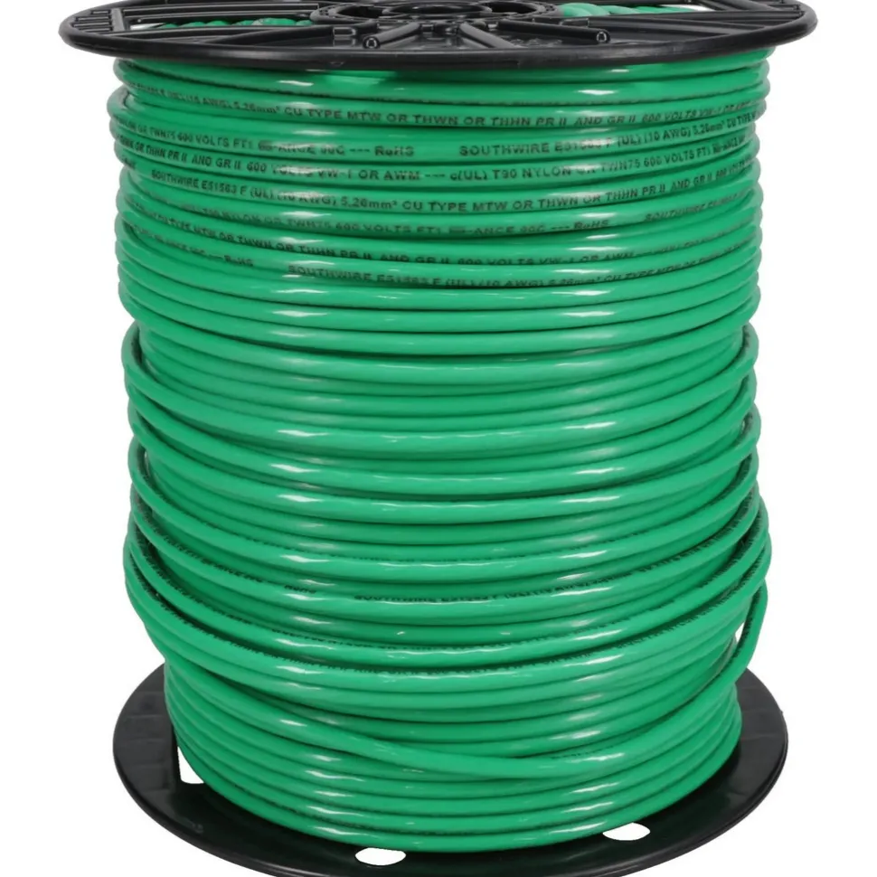 Building Wire: THHN, 10.000 AWG, Nylon, Stranded Core, 500.00' Long