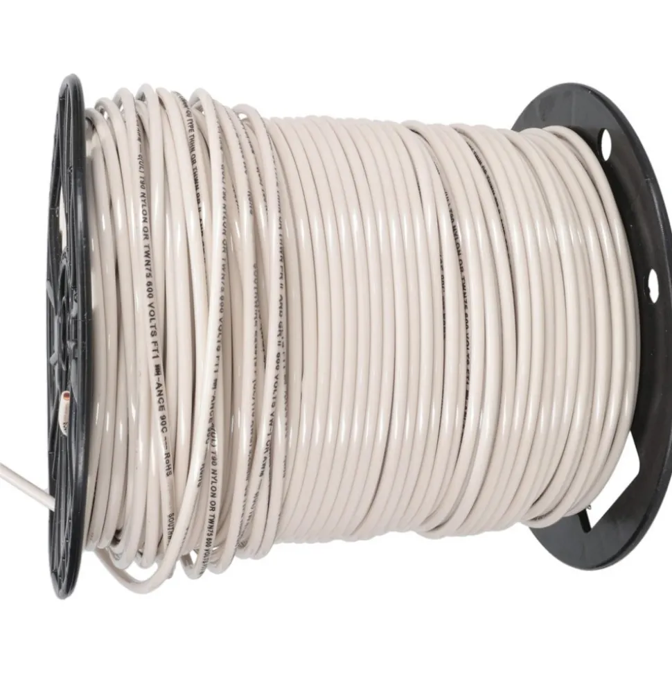 Building Wire: THHN, 10.000 AWG, Nylon, Solid Core, 500.00' Long