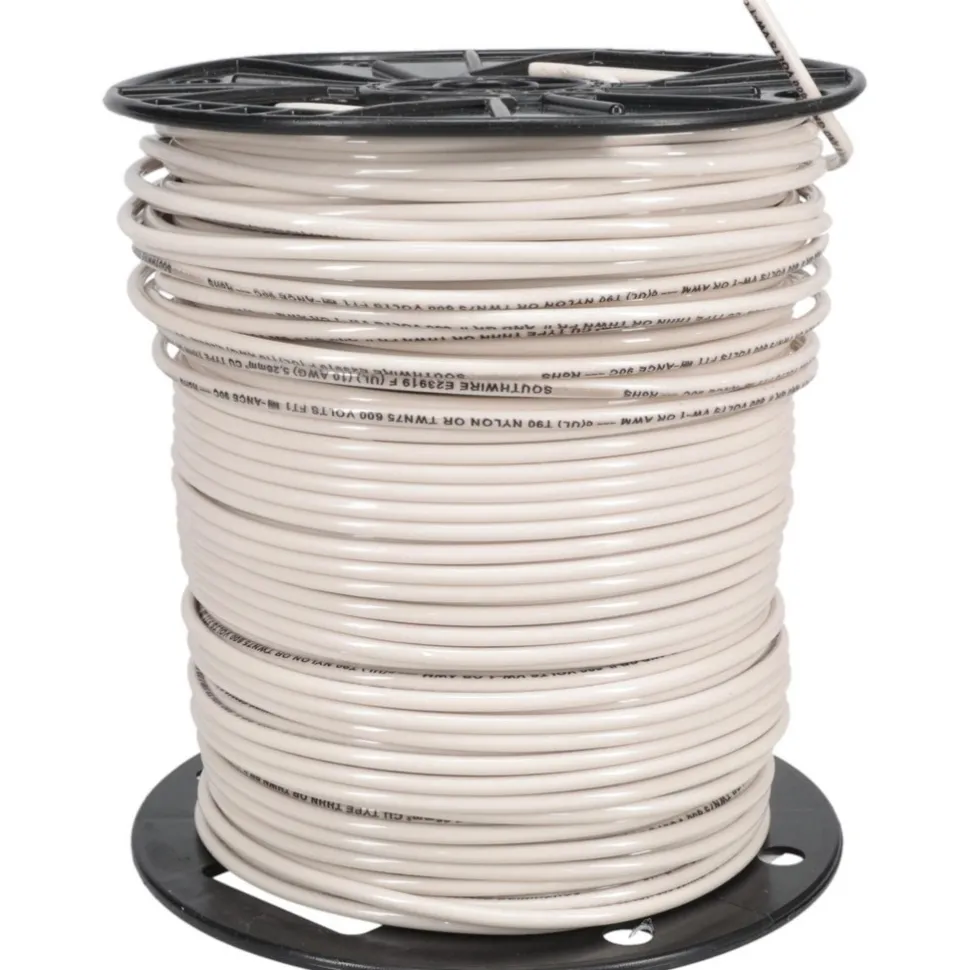 Building Wire: THHN, 10.000 AWG, Nylon, Solid Core, 500.00' Long