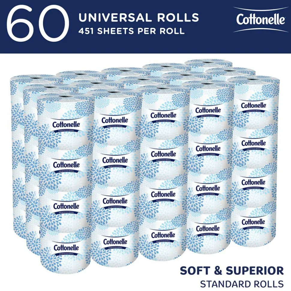 Bulk Toilet Paper: Standard Toilet Paper Rolls, 2-ply, White