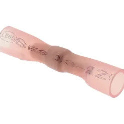 Butt Splice Terminal: Crimp-On, Red, 22/18 AWG, Heat Shrink & Polyolefin