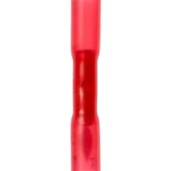 Butt Splice Terminal: Crimp-On, Red, 22/18 AWG, Fully Insulated, Heat Shrink