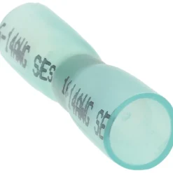 Butt Splice Terminal: Solder, Blue, 16/14 AWG, Heat Shrink & Polyolefin
