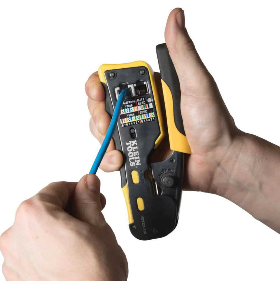 Cable Tools & Kit: 1 Pc, Use on Cat3, Cat5e, Cat6 & Cat6a Cable, Use with RJ45 Klein Tools Pass-Through & RJ11, RJ12 Standard