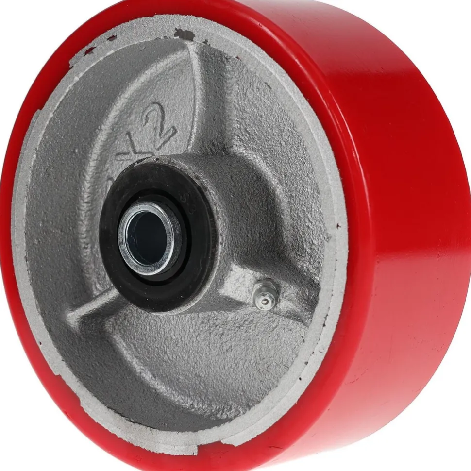 Caster Wheel: Polyurethane, 5" Dia, 2" Wide, 1/2" Axle