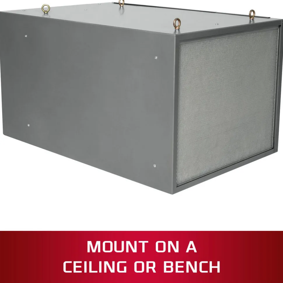 Ceiling Air Filtration Machine: Dry Filter, 3-Speed, Single Phase