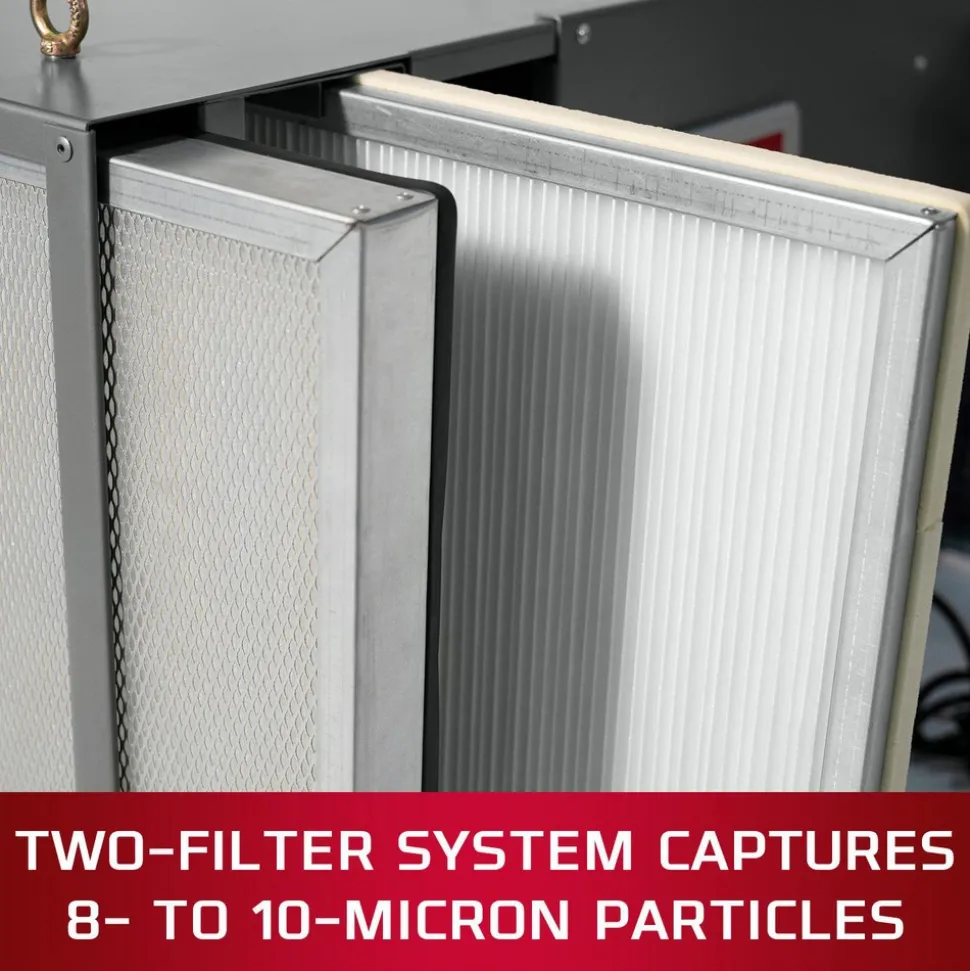 Ceiling Air Filtration Machine: Dry Filter, 3-Speed, Single Phase
