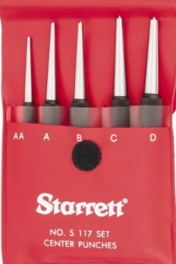 Center Punch Set: 5 Pc, 0.1667 to 0.1563"