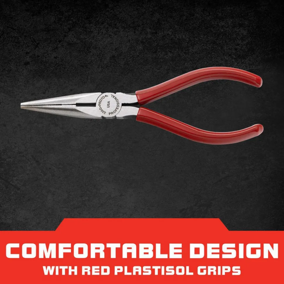 Chain Nose Plier: 1-7/8" Jaw Length, 5-5/8" Overall Length, Side Cutter