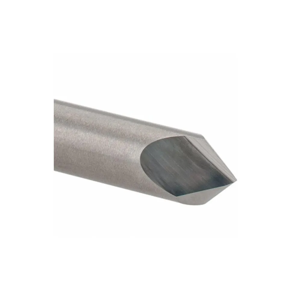 Chamfer Mill: 1/4" Dia, 1/4" Shank Dia, 90.00 deg, 2 Flute, Solid Carbide, Single End