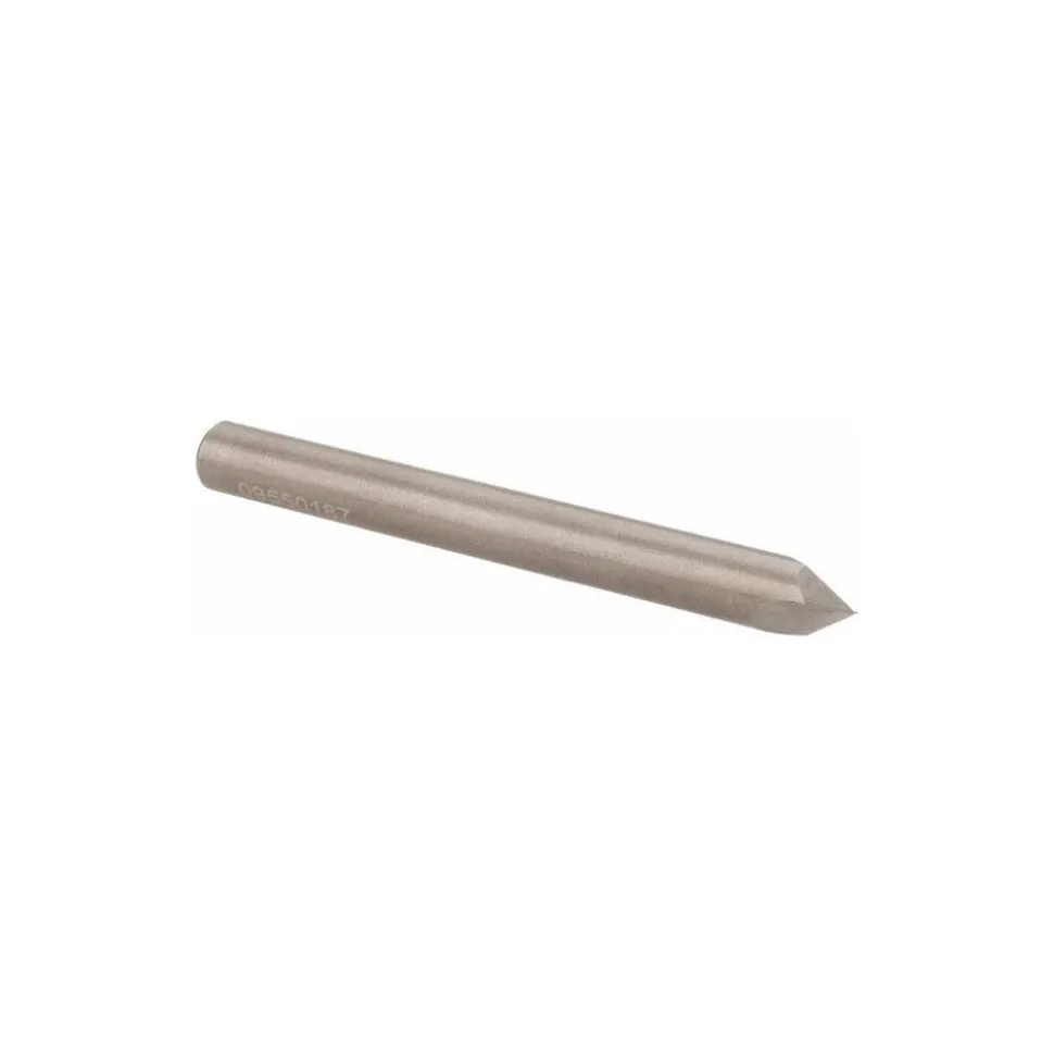 Chamfer Mill: 1/4" Dia, 1/4" Shank Dia, 90.00 deg, 2 Flute, Solid Carbide, Single End
