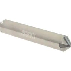 Chamfer Mill: 1/2" Dia, 1/2" Shank Dia, 90.00 deg, 4 Flute, Solid Carbide, Double End