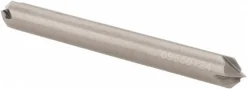 Chamfer Mill: 1/4" Dia, 1/4" Shank Dia, 90.00 deg, 4 Flute, Solid Carbide, Double End