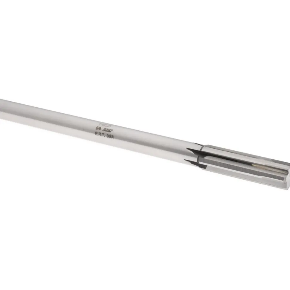 Chucking Reamer: 5/8" Dia, 9" OAL, 2-1/4" Flute Length, Straight Flute, Straight-Cylindrical Shank, Carbide-Tipped