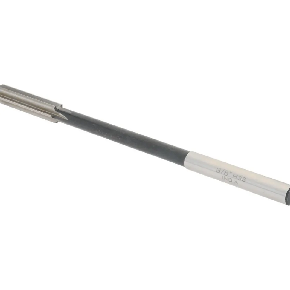 Chucking Reamer: 3/8" Dia, 7" OAL, 1-3/4" Flute Length, Straight Flute, Straight-Cylindrical Shank, HSS