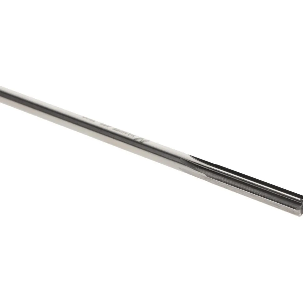 Chucking Reamer: Letter E (1/4"), 6" OAL, 1-1/2" Flute Length, Straight Flute, Straight-Cylindrical Shank, HSS