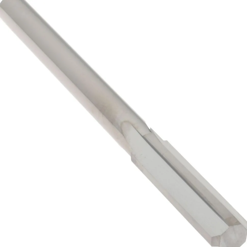 Chucking Reamer: Letter E (1/4"), 3" OAL, 1" Flute Length, Straight Flute, Straight-Cylindrical Shank, Solid Carbide