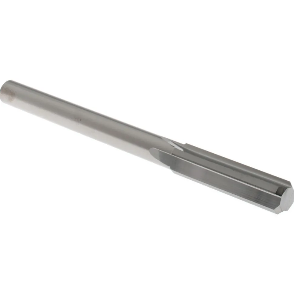 Chucking Reamer: Letter E (1/4"), 3" OAL, 1" Flute Length, Straight Flute, Straight-Cylindrical Shank, Solid Carbide