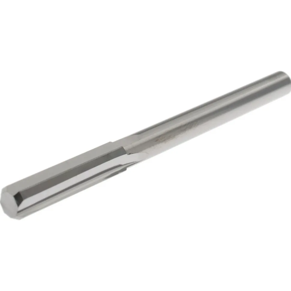 Chucking Reamer: Letter E (1/4"), 3" OAL, 1" Flute Length, Straight Flute, Straight-Cylindrical Shank, Solid Carbide