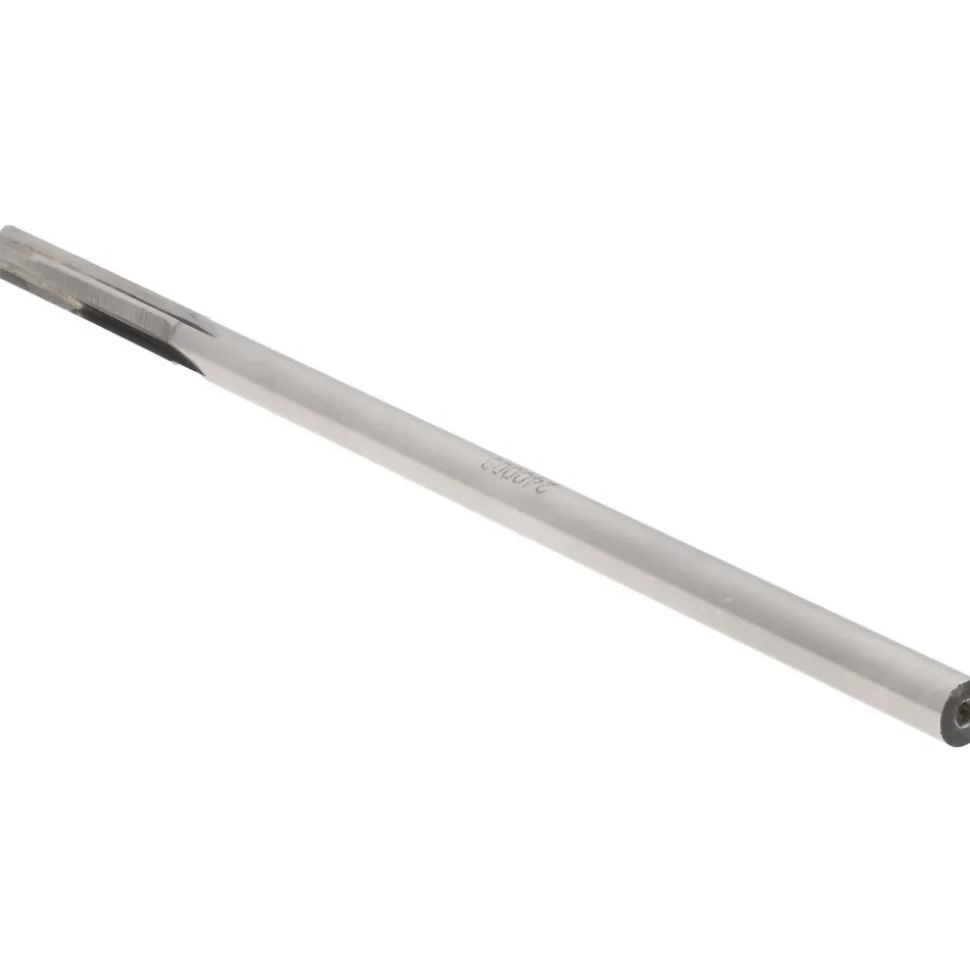 Chucking Reamer: Letter E (1/4"), 6" OAL, 1-1/2" Flute Length, Straight Flute, Straight-Cylindrical Shank, Carbide-Tipped