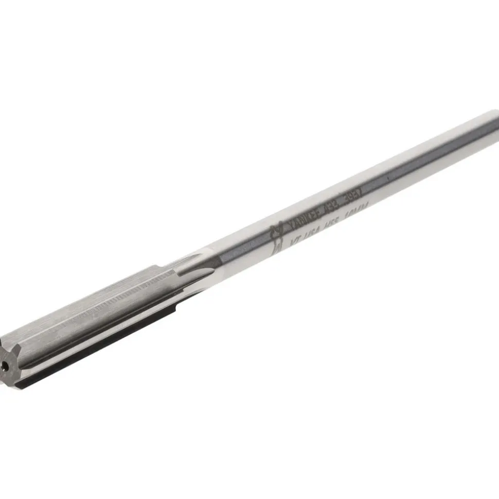 Chucking Reamer: 10.00 mm Dia, 7" OAL, 1-3/4" Flute Length, Straight Flute, Straight-Cylindrical Shank, HSS