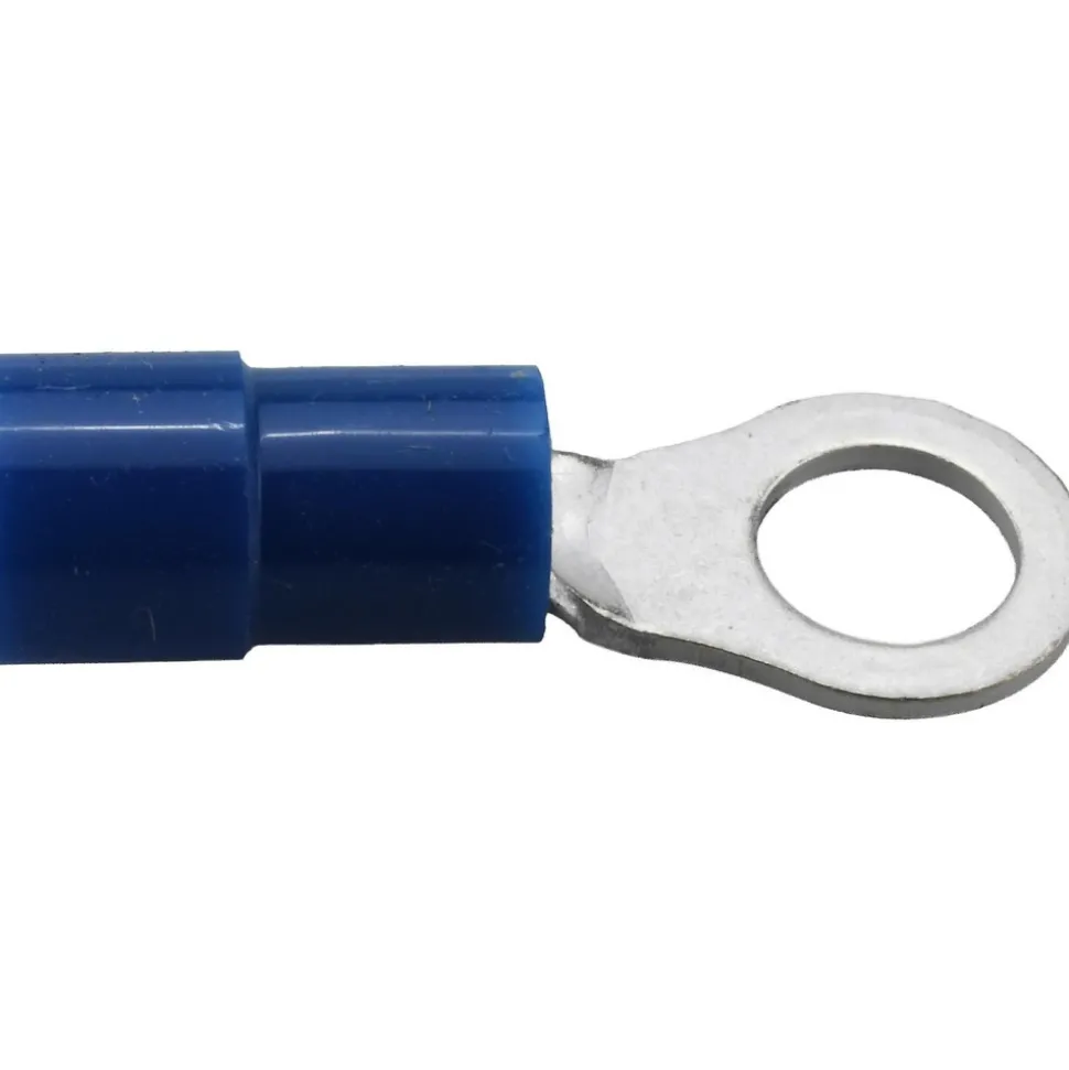 Circular Ring Terminal: Partially Insulated, 16 to 14 AWG, Crimp Connection