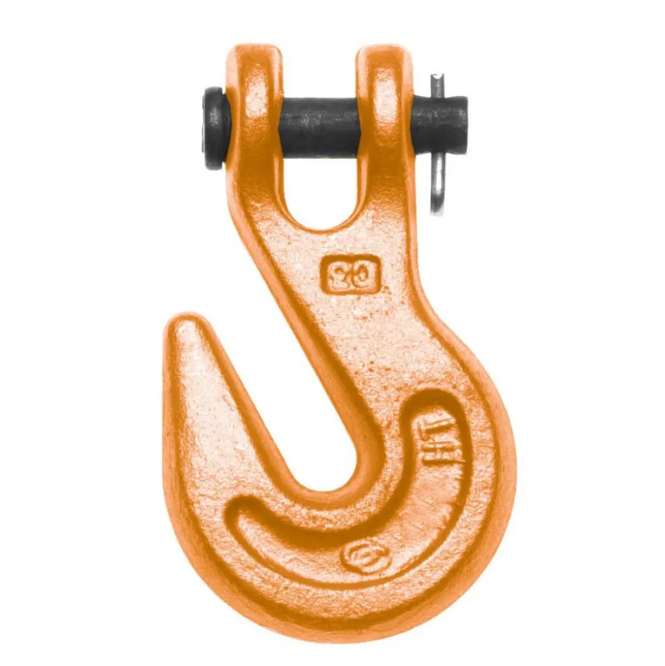 Clevis Hook: Grade 70 Chain, 4100 lb, 5/16" Throat, Alloy Steel
