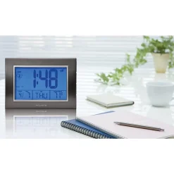 Clocks & Multi-Function Clocks: Type: Digital; Color: Silver