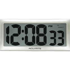 Clocks & Multi-Function Clocks: Type: Digital; Color: Silver