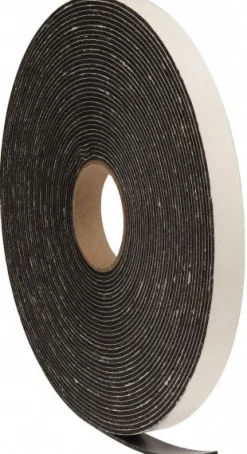 Closed Cell PVC Roll: 1/8" Thick, 1" Wide, Black