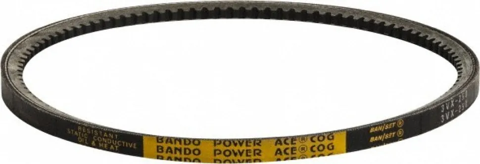 Cogged & Narrow V-Belt: Section 3VX, 53.0000" Outside Length, 3/8" Belt Width