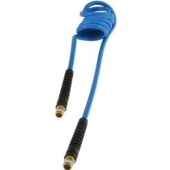 Coiled & Self Storing Hose: 1/4" ID, 5' Long, Male Swivel x Male Swivel
