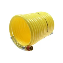 Coiled & Self Storing Hose: 1/2" ID, 25' Long, Male Swivel x Male Swivel