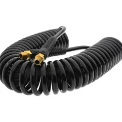 Coiled & Self Storing Hose: 1/4" ID, 25' Long, MNPT