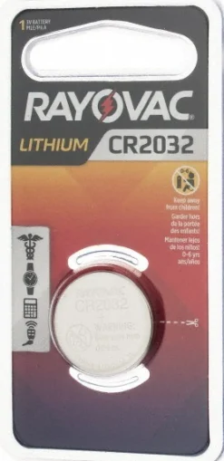 Coin & Button Cell Battery: Size CR2032, Lithium-ion