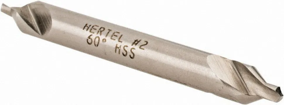 Combination Drill & Countersink: #2, 3/16" Body Dia, High-Speed Steel
