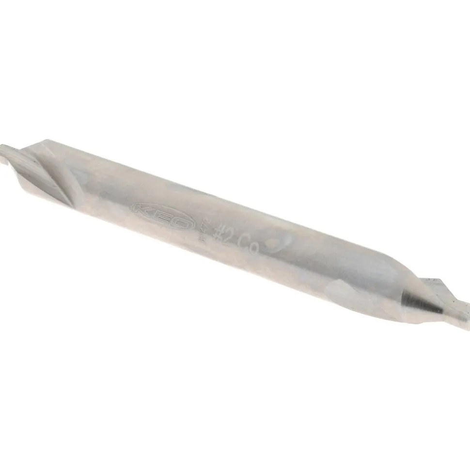 Combination Drill & Countersink: #2, 3/16" Body Dia, 118 deg, Cobalt