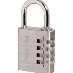 Combination Lock: Aluminum, 1-9/16" Wide, Chrome-Plated