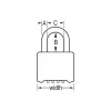 Combination Lock: Brass, 3" High, 2" Wide