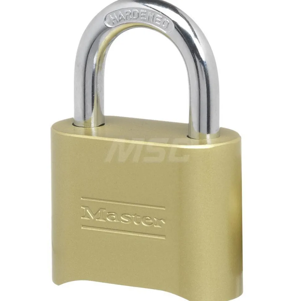 Combination Lock: Brass & Steel, 2" Wide