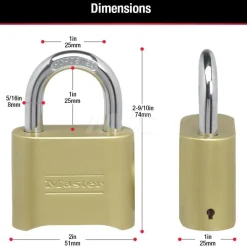 Combination Lock: Brass & Steel, 2