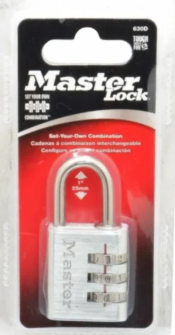 Combination Lock: Die-Cast Zinc, 1-3/16