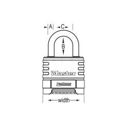 Combination Lock: 2" High, 2-1/4" Wide