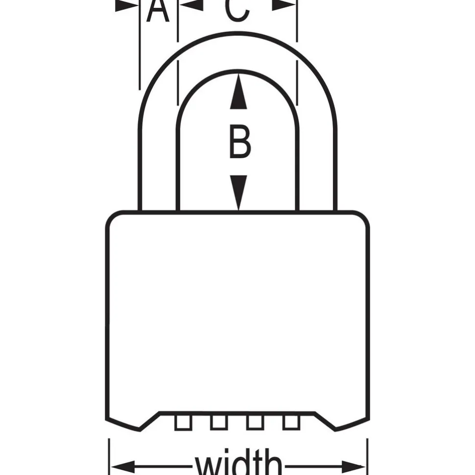Combination Lock: Solid Brass, 2" Wide